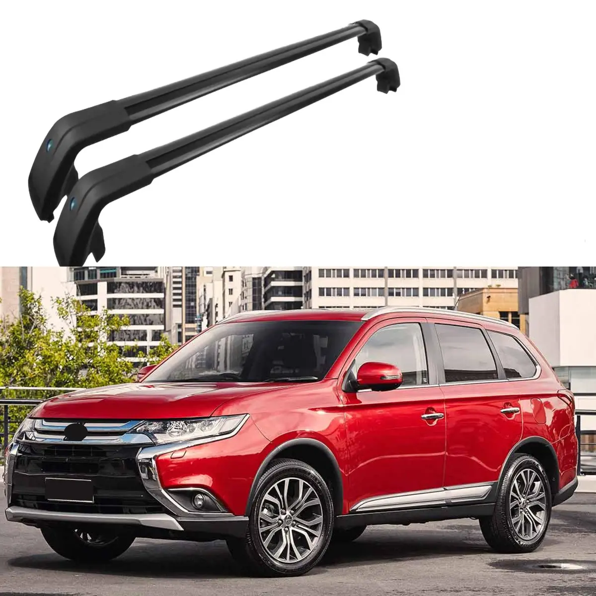 Fit 2013-2019 Outlander Black Roof Rack Baggage Luggage Cross Bar Crossbar 1