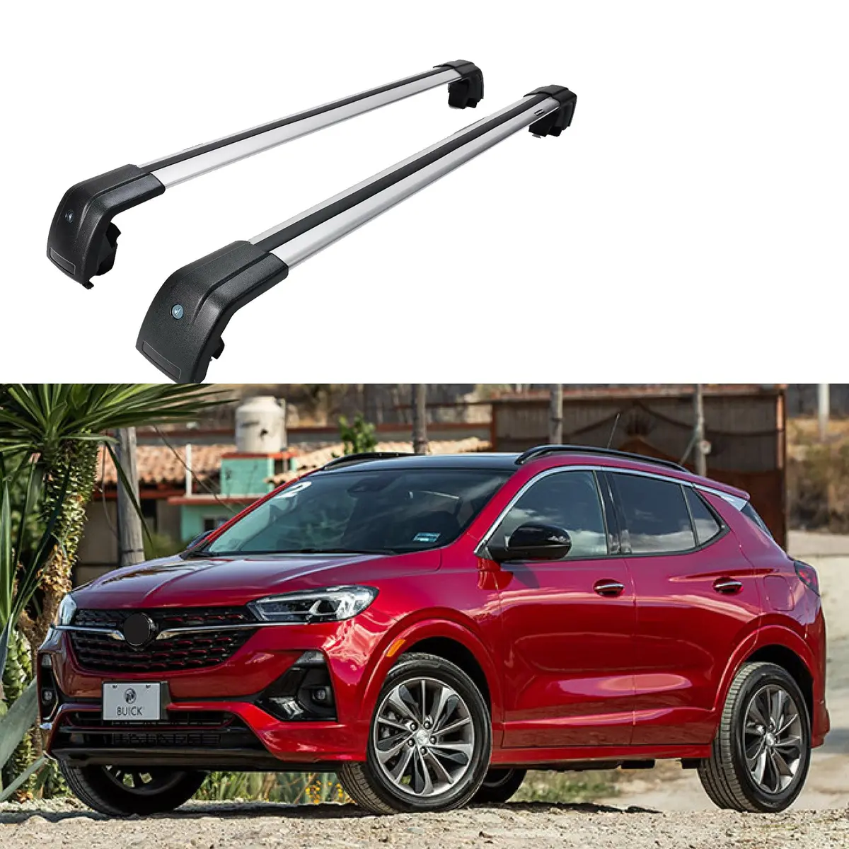 Fit 2013-2021 Buick Encore Silver Roof Rack Cross Bar Baggage Luggage Carrier Bar 1