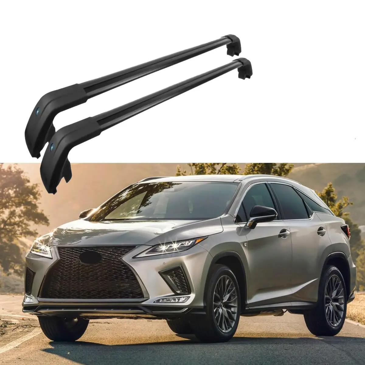 Fit 2016-2022 Lexus Rx350 Rx450 Baggage Luggage Black Tap Roof Rack Cross Bar 1