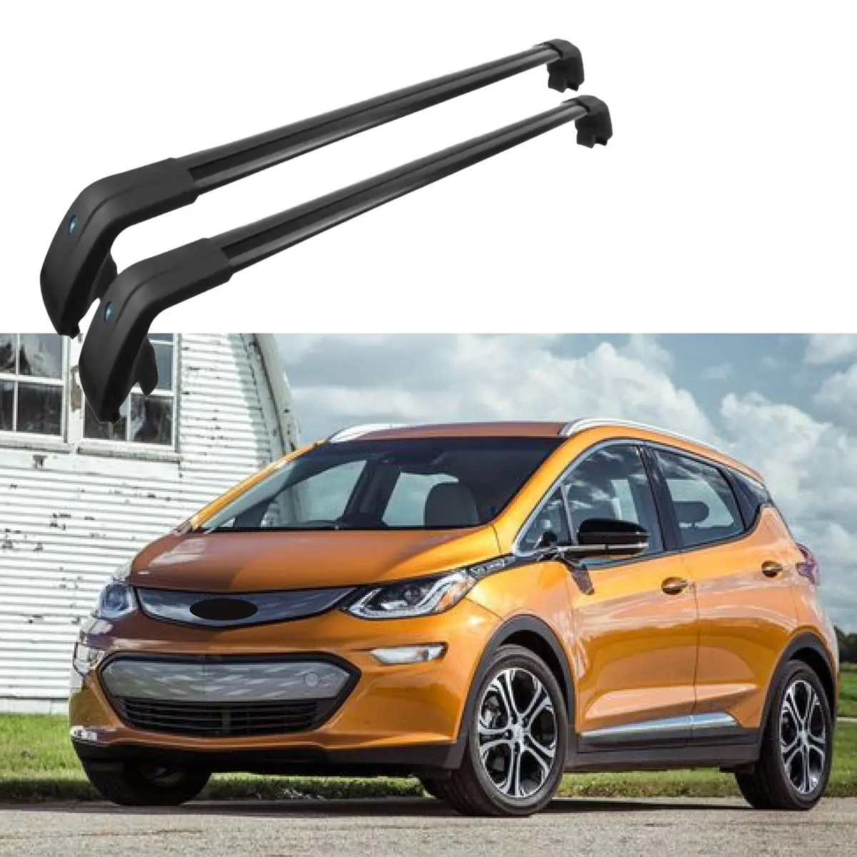 Fit 2016-2021 Chevrolet Bolt Ev Black Roof Rack Baggage Luggage Cross Bar Crossbar 1