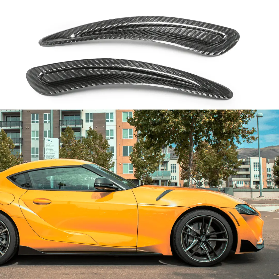 For 2020-Up Toyota Supra Carbon Fiber Front Side Hood Duct Cover 1
