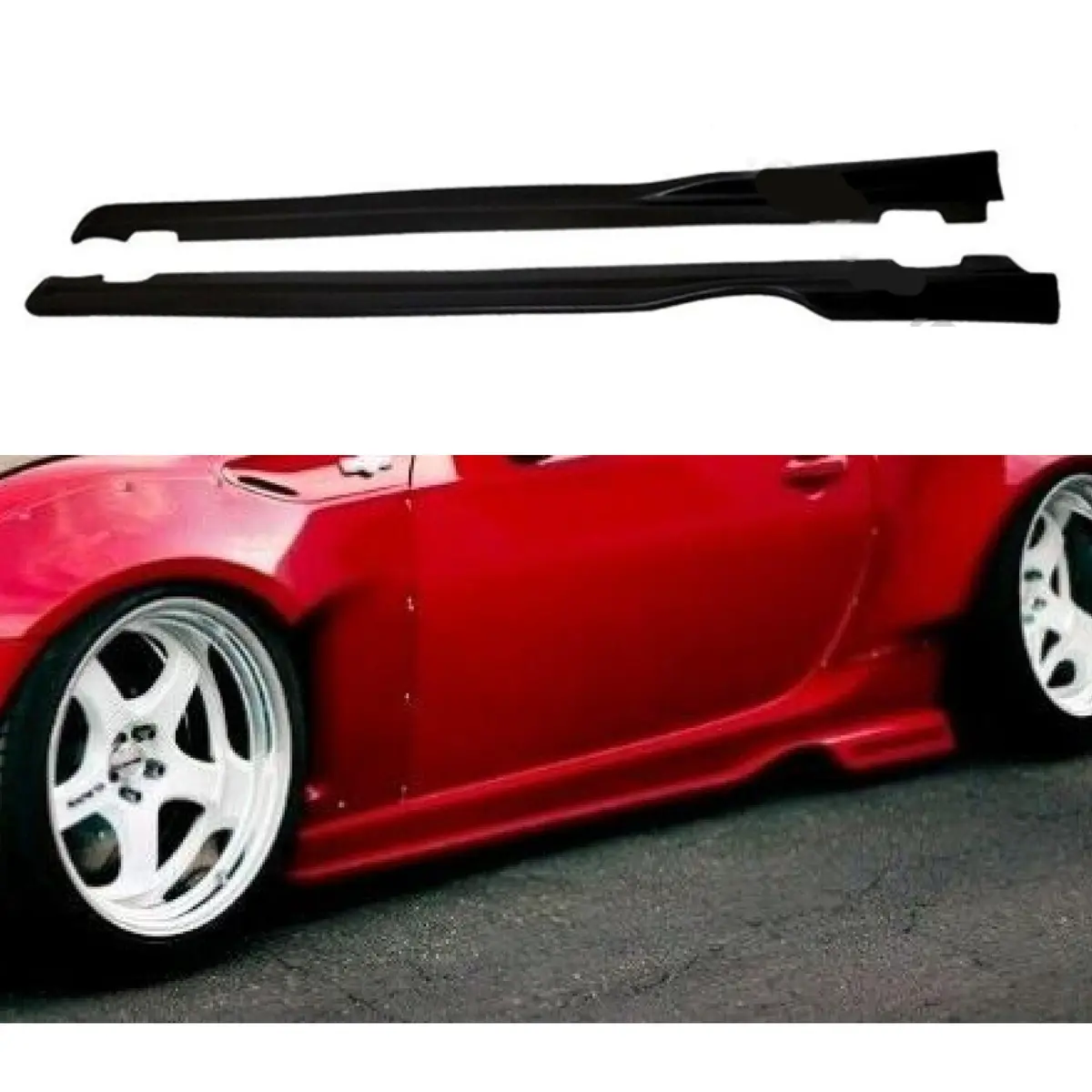 For Hyundai Veloster 2012-2017 Mod Style Side Skirts Body Kit (Unpainted Matte Black) 1