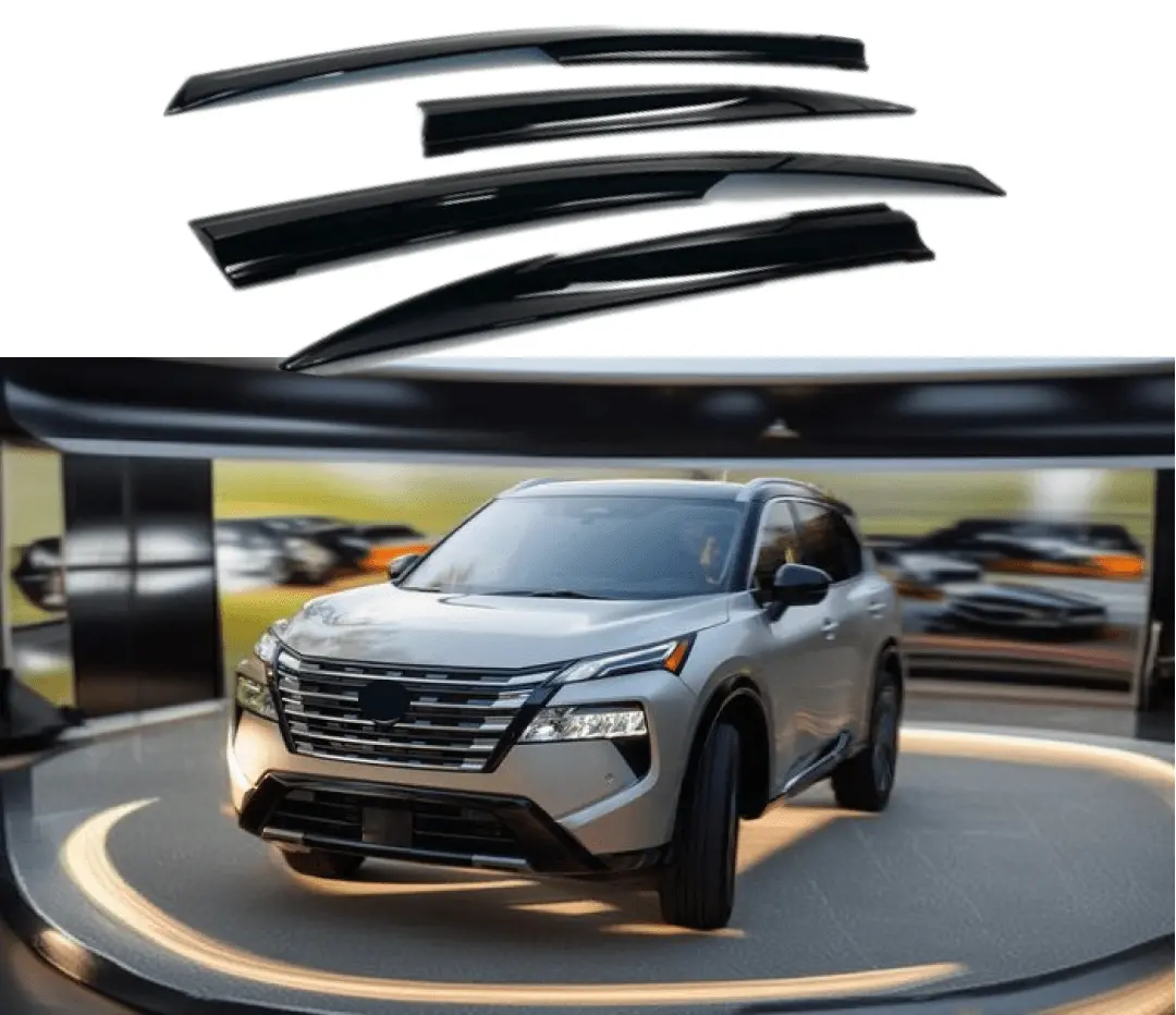 Fit 2021-2024 Nissan Rogue Vent Window Visors Rain Sun Wind Guards Shade Deflectors 1