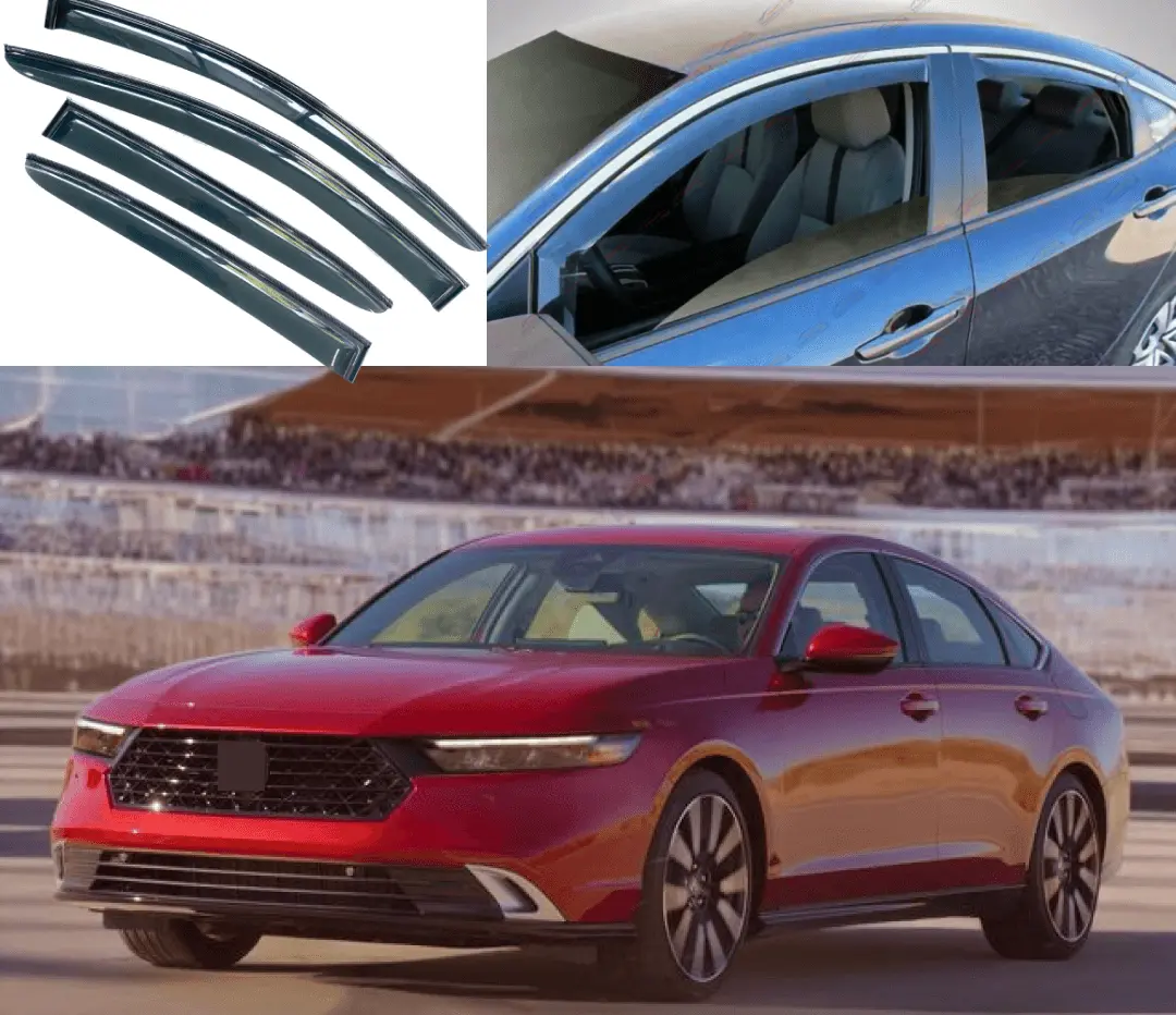 Fits 2023-2025 Honda Accord Carbon Fiber Trim Rain Guards Window Visors 1