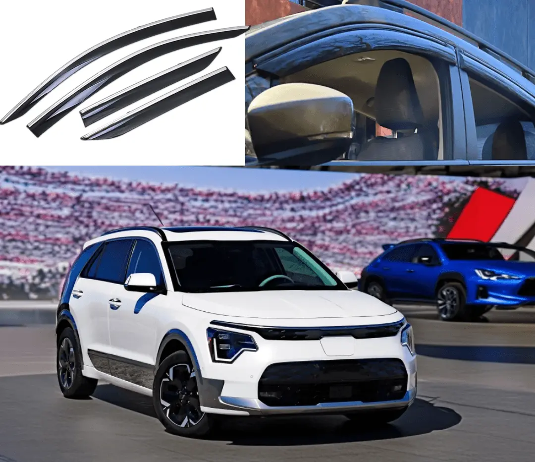 Chrome Trim Rain Guards Window Visors Fits 2023-2024 Niro 1