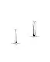 14K White Gold Staple Stud Earrings 1