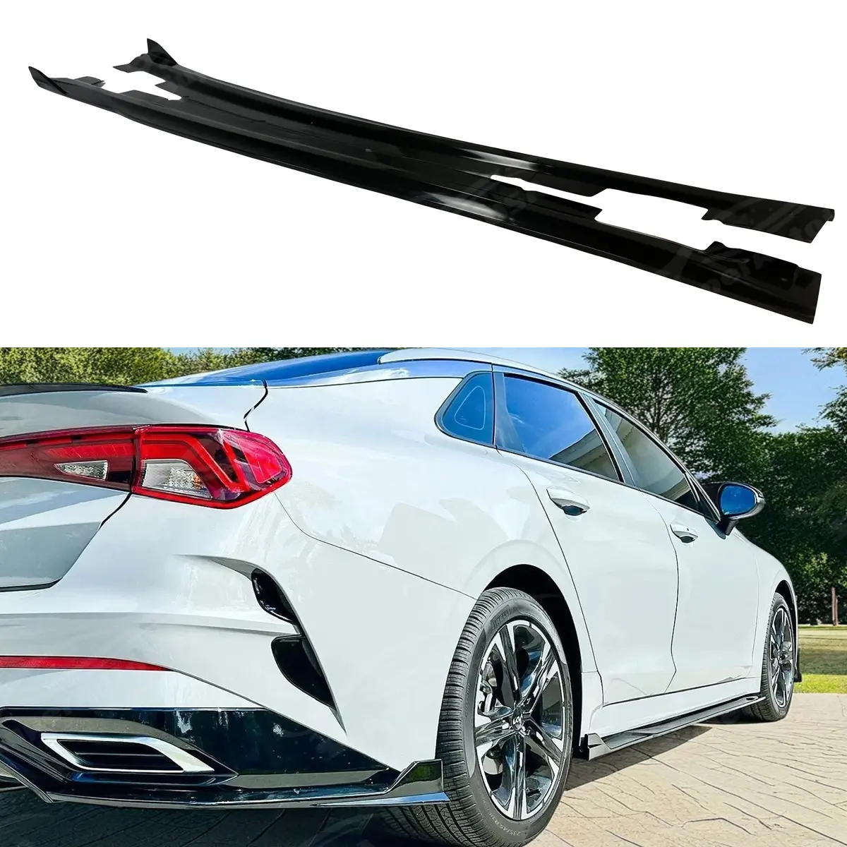 Fits Kia K5 2021-2025 All Trims Kdm Style Unpainted Side Body Skirt Splitter Rocker Panel Bottom Extension Lip 1