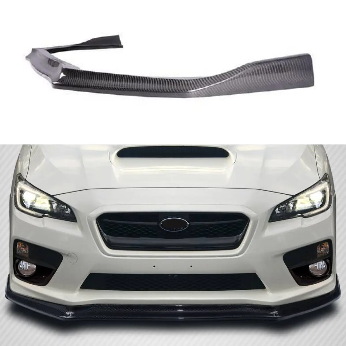 2015-2021 Subaru Wrx Sti Va -  Front Lip Extension - Carbon Fiber Print 1