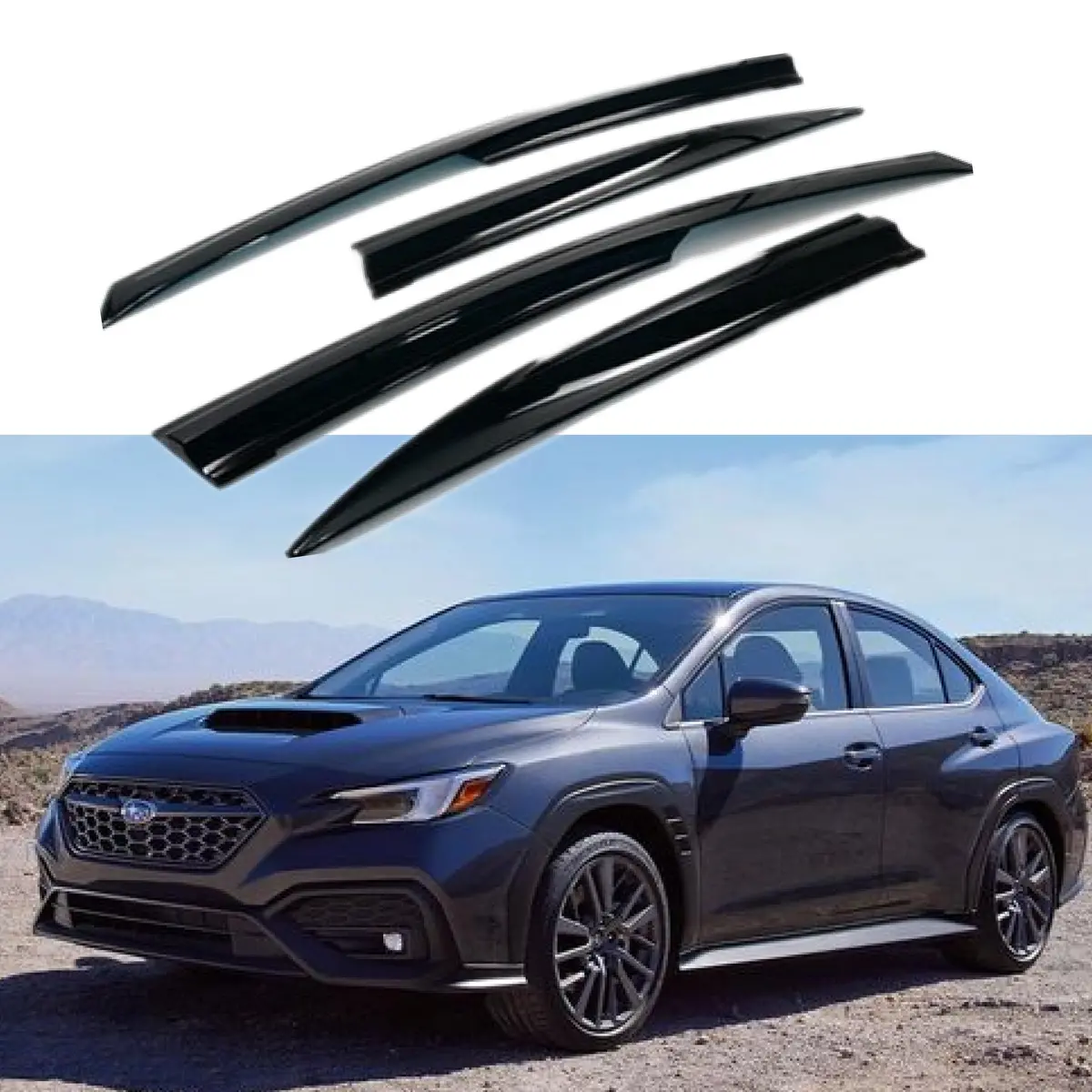 Fit 2015-2021 Subaru Wrx Sti 3D Mugen Style Vent Window Visors Rain Sun Wind Guards Shade Deflectors 1