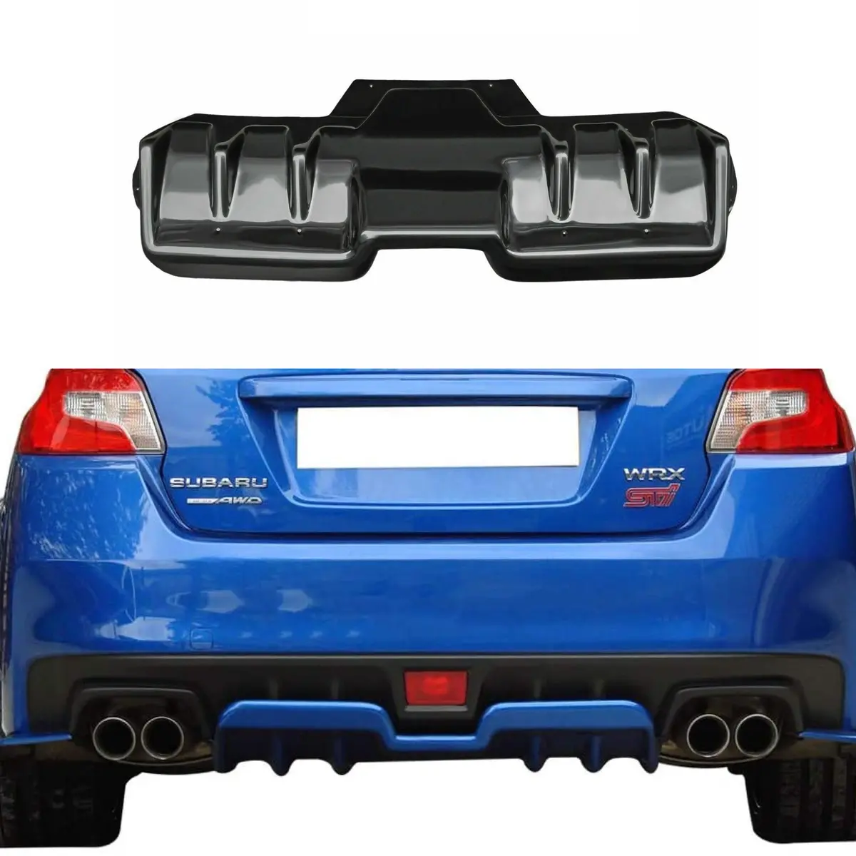2015-2021 Subaru Wrx Sti Va - Rear Bumper Diffuser - Gloss Black (1Pc) 1