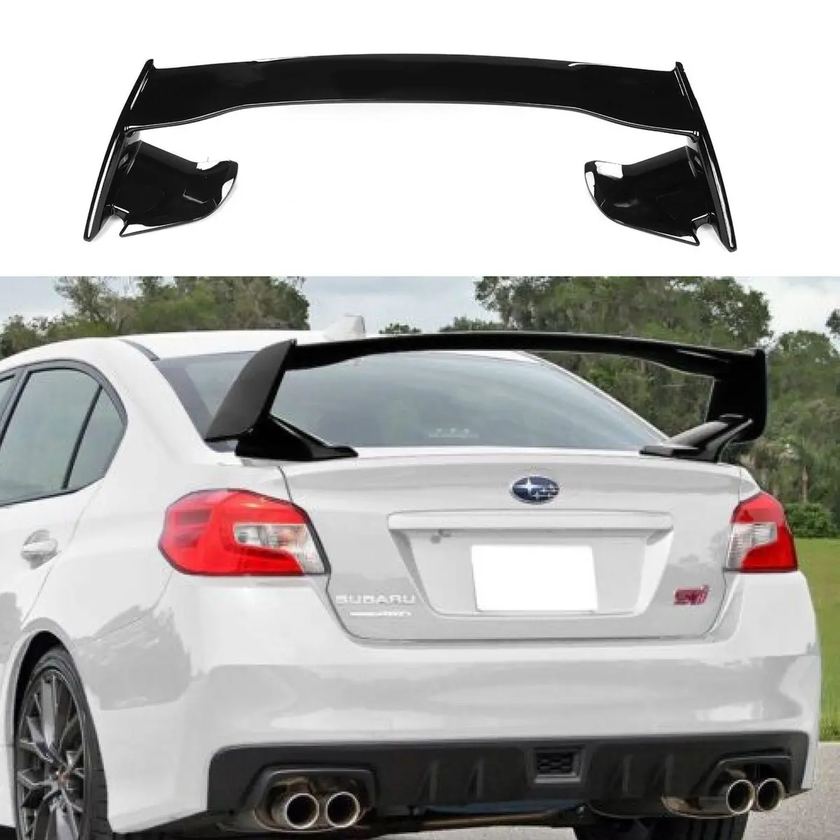 2015-2021 Subaru Wrx Sti Va - Jdm Oe Style Spoiler Wing - Gloss Black 1