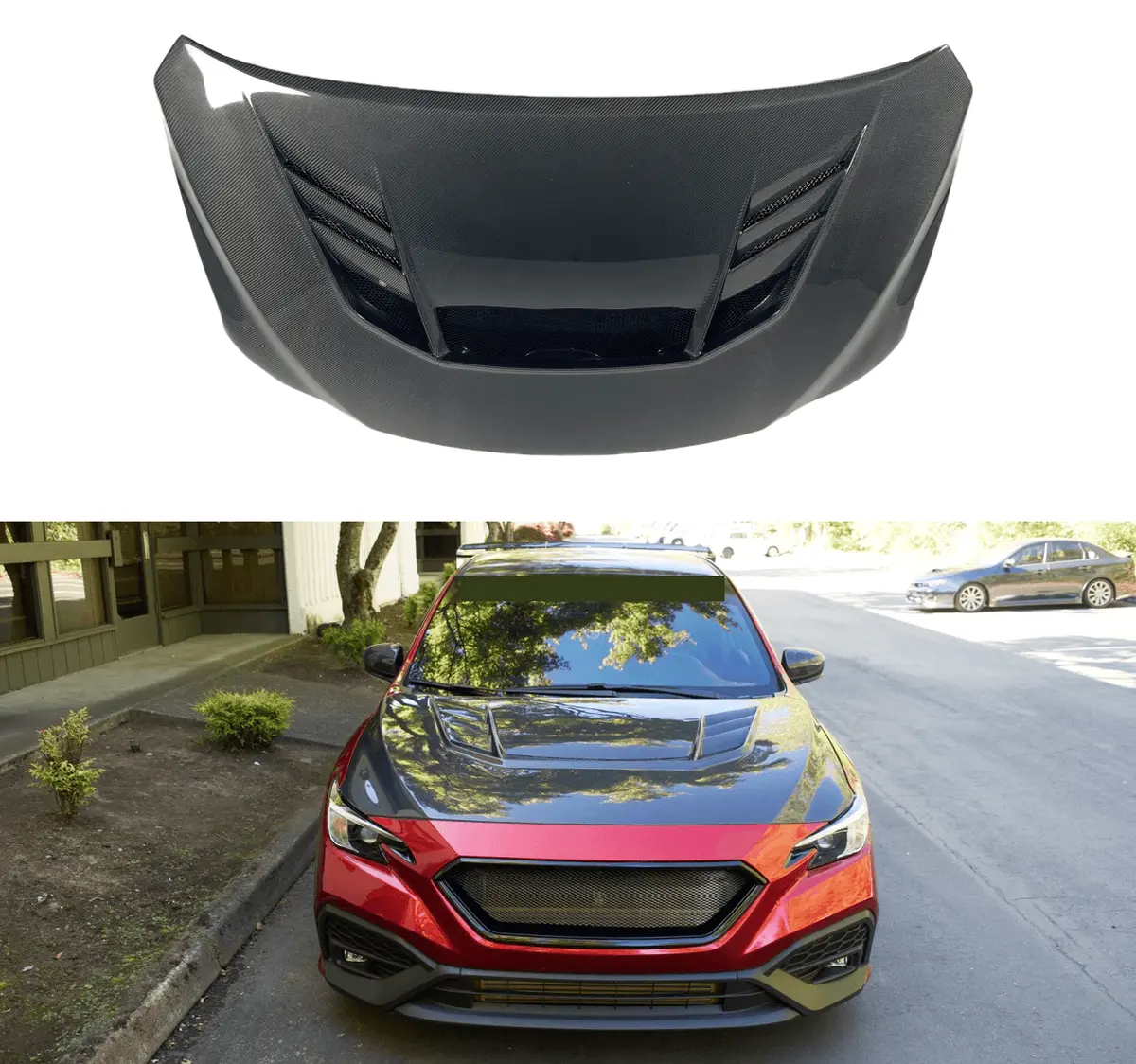 2022-2026 Subaru Wrx Vb - Carbon Fiber Hood - Reverse Scoop (For Fmic) 1