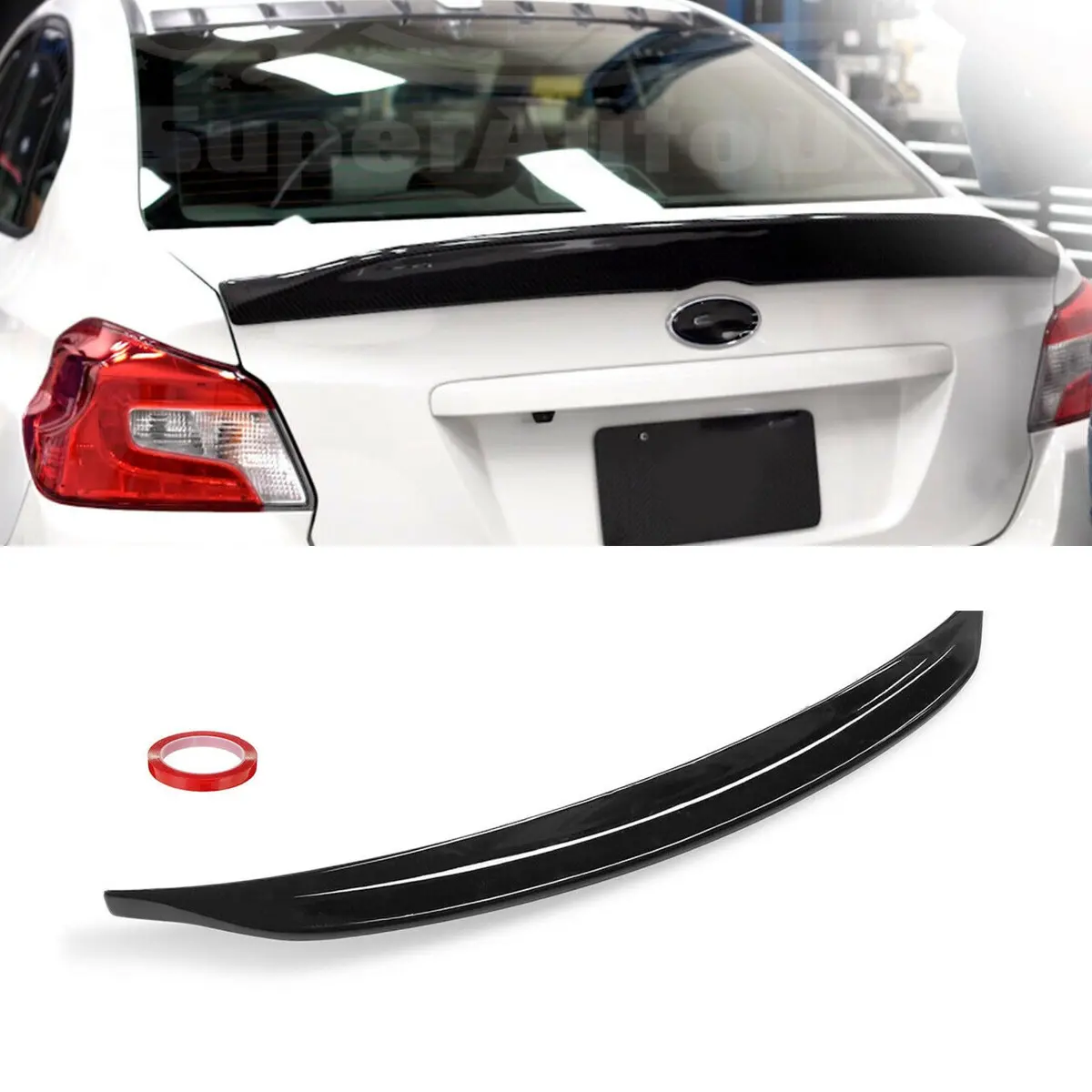 Fit 2015-2018 Wrx Sti Sedan High Kick Duckbill Style Rear Trunk Wing Spoiler (Gloss Black) 1