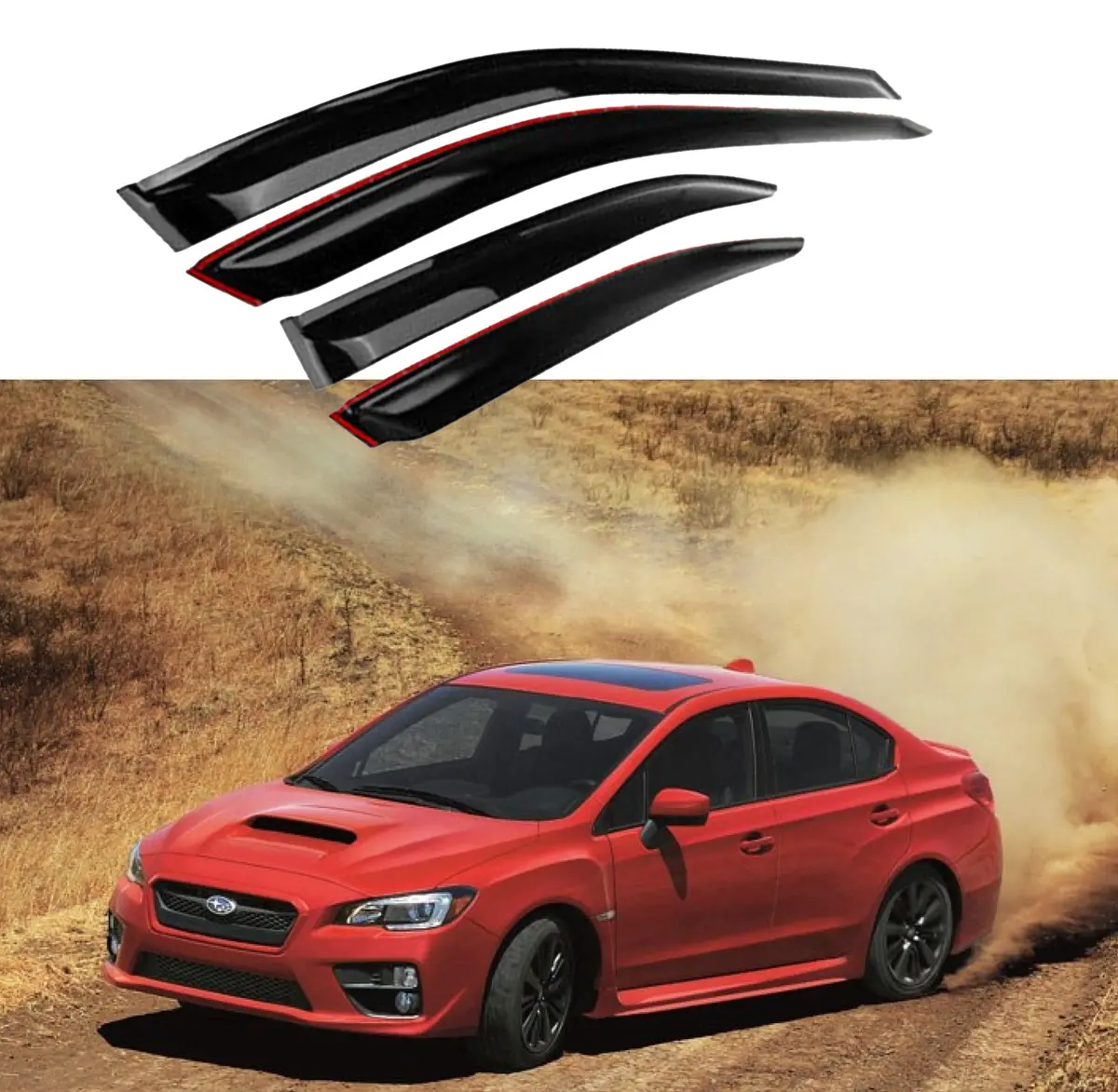 2008-2014 Subaru Impreza Wrx Sti Gv / Gr - Oe Style - Out-Channel Window Visors Rain Guards Shade Deflectors 1