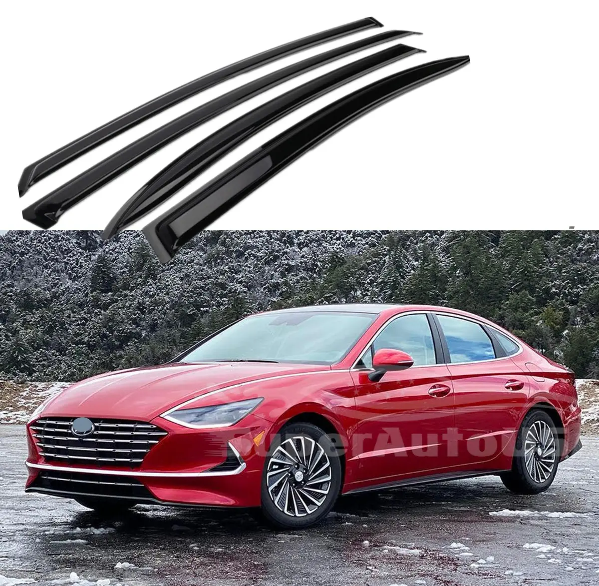 For Hyundai Sonata 2020 Up Out-Channel Vent Window Visors Rain Sun Wind Guards Shade Deflectors 1
