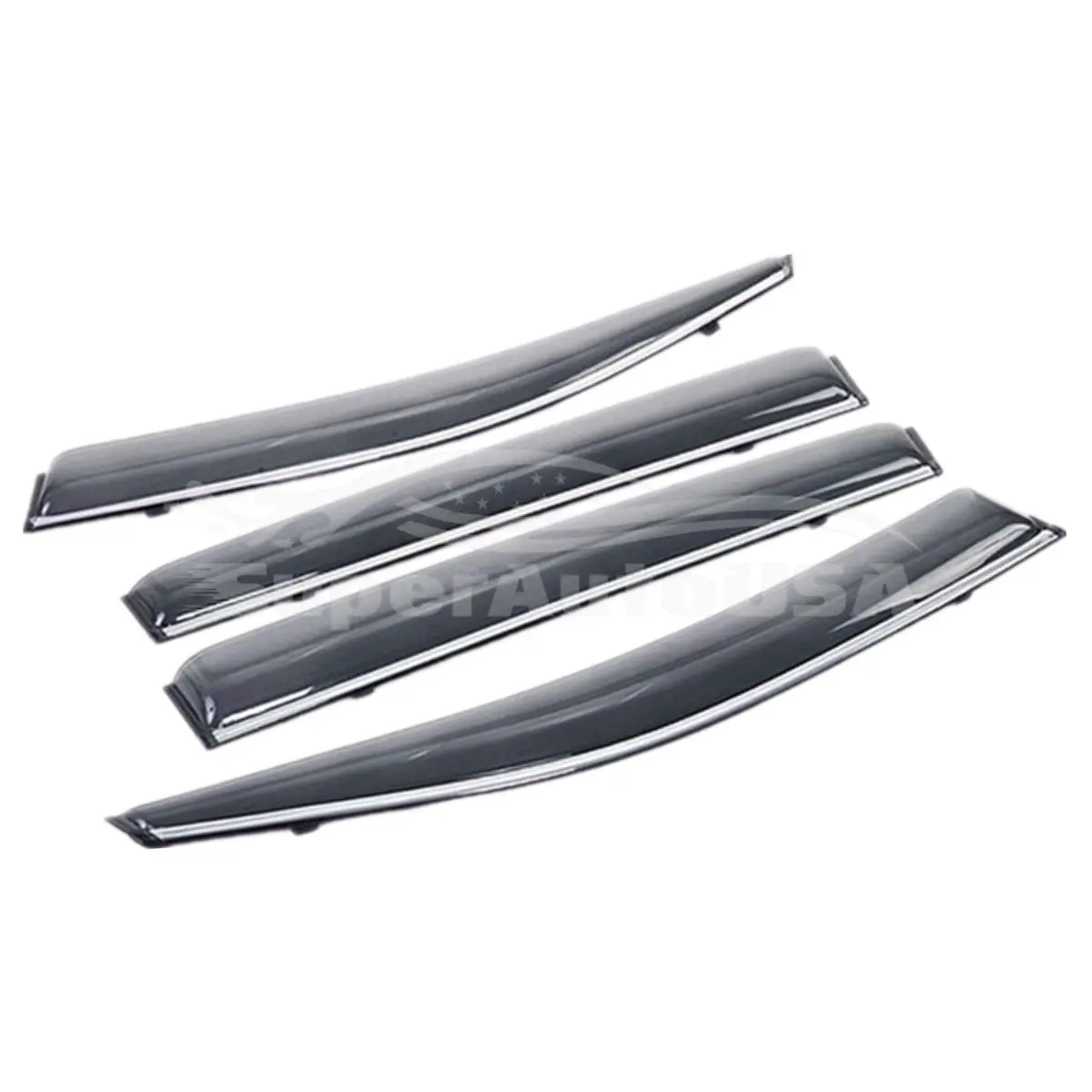 Fit 2009-2011 Acura Tl Clip-On Chrome Trim Vent Window Visors Rain Sun Wind Guards Shade Deflectors 1