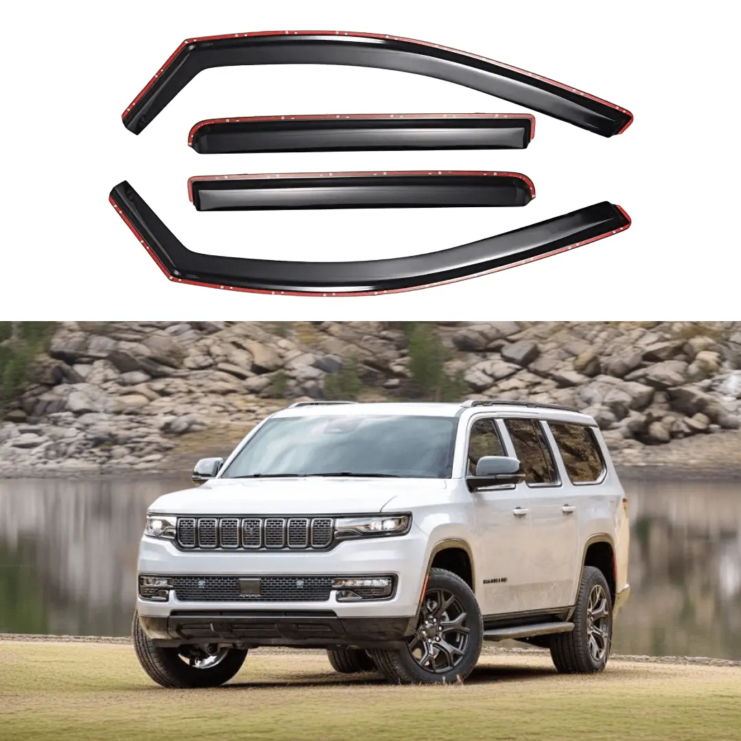 Fits 2022-2025 Jeep Wagoneer In-Channel Vent Window Visors Rain Guards Shade Deflectors 1