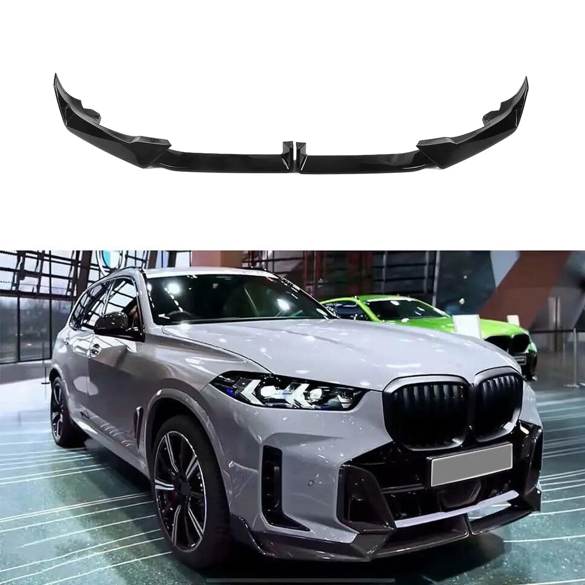 For 2024-2025 Bmw X5 G05 M Sport Lci Gloss Black Mp Style Front Splitter Lip Spoiler 1