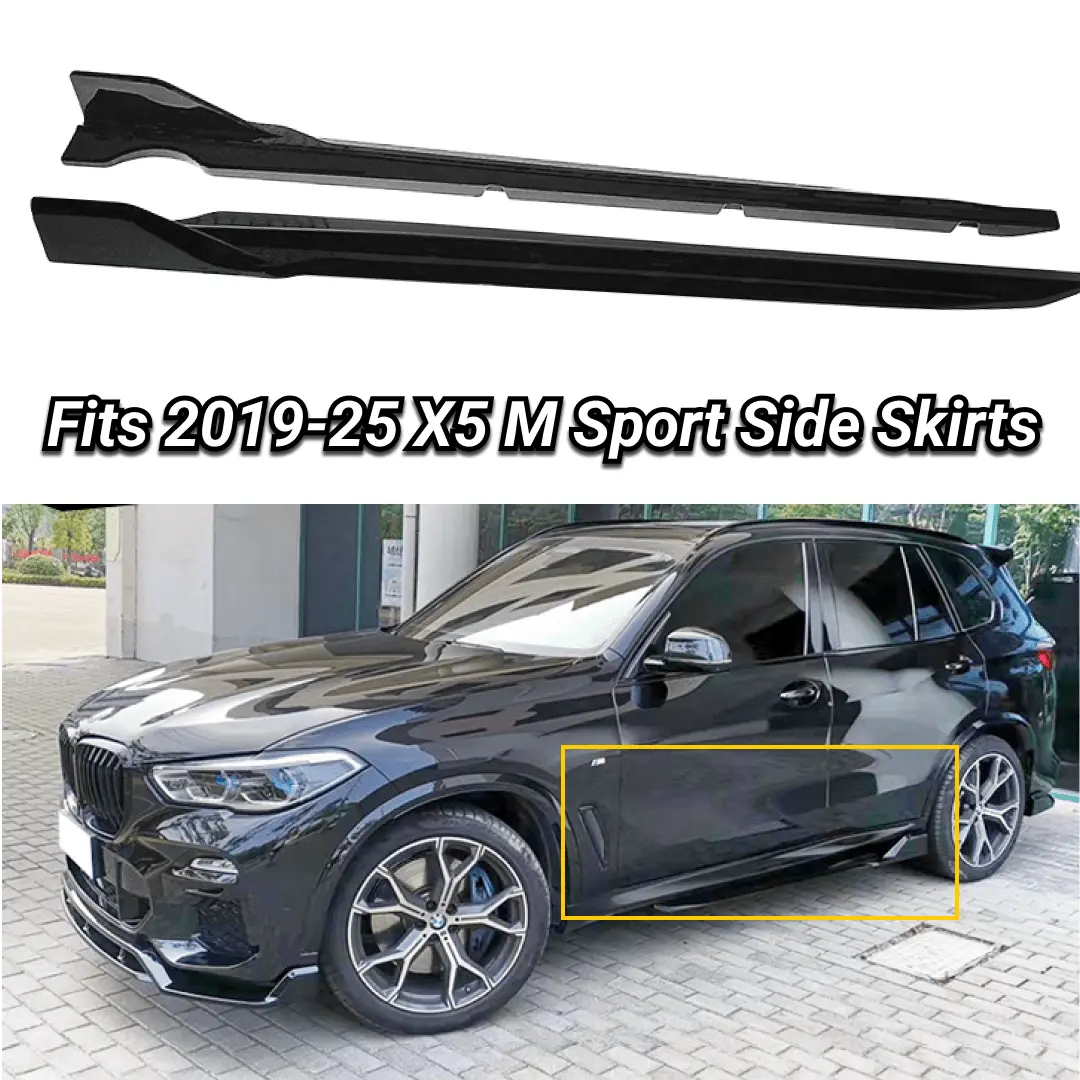 Body Side Skirts Lip Splitter Abs Glossy Black Fits Bmw G05 X5 M Sport 2019-2024 1