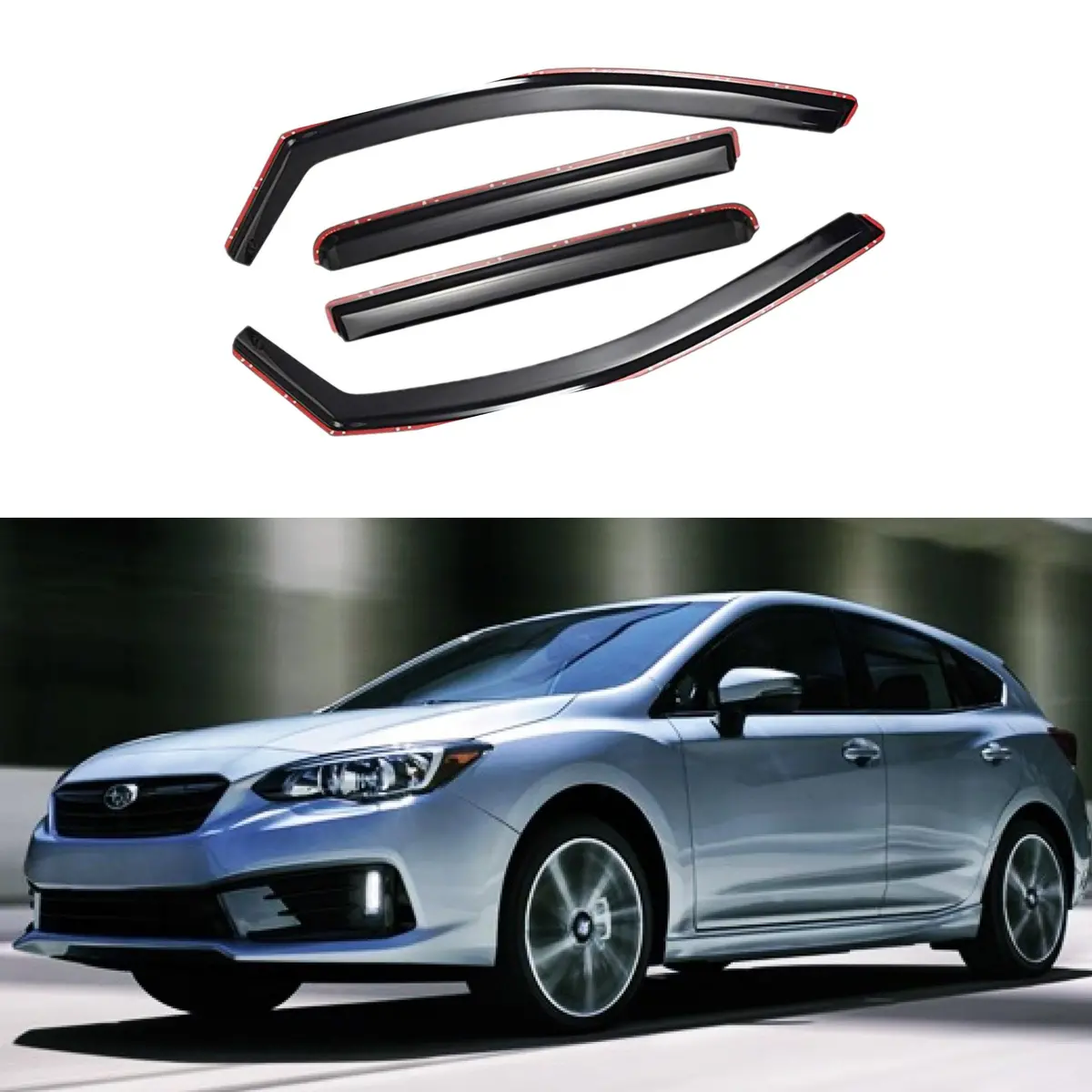 Fit 2018-2022 Subaru Impreza Hatchback In-Channel Vent Window Visors Rain Sun Wind Guards Shade Deflectors 1