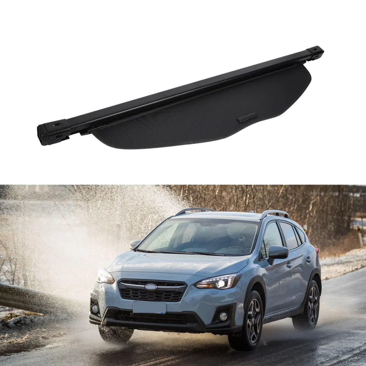 Fits 2014-2018 Subaru Xv Luggage Rear Trunk Retractable Tonneau Cargo Cover (Black) 1