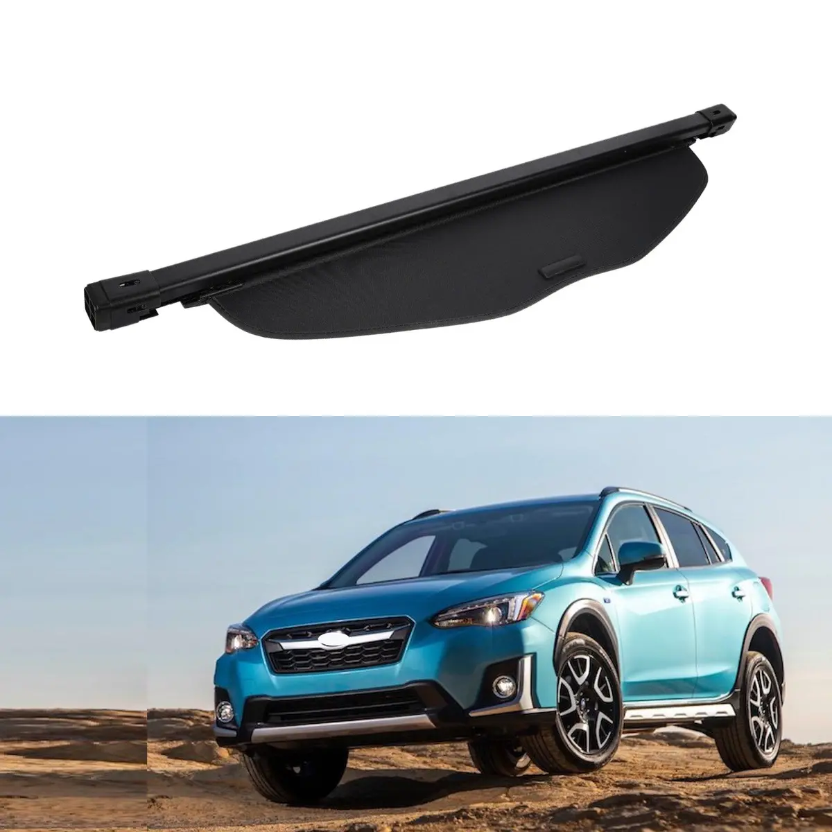 Fits 2019-2021 Subaru Xv Luggage Rear Trunk Retractable Tonneau Cargo Cover (Black) 1
