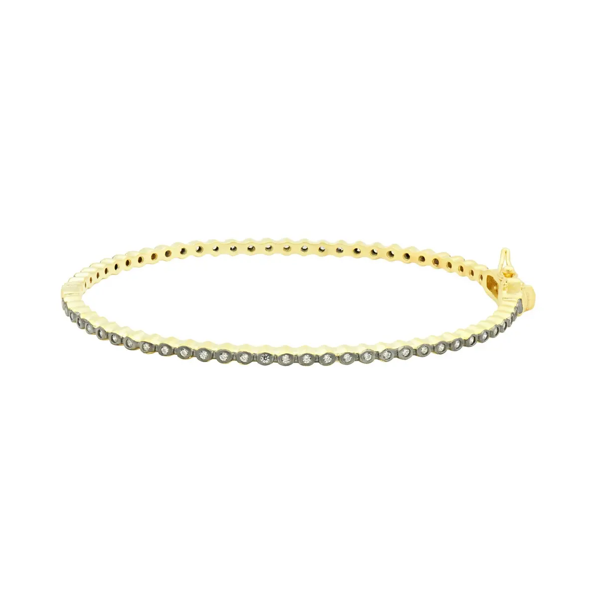 Frieda Rothman Signature Bezel Pavé Hinge Bangle 1