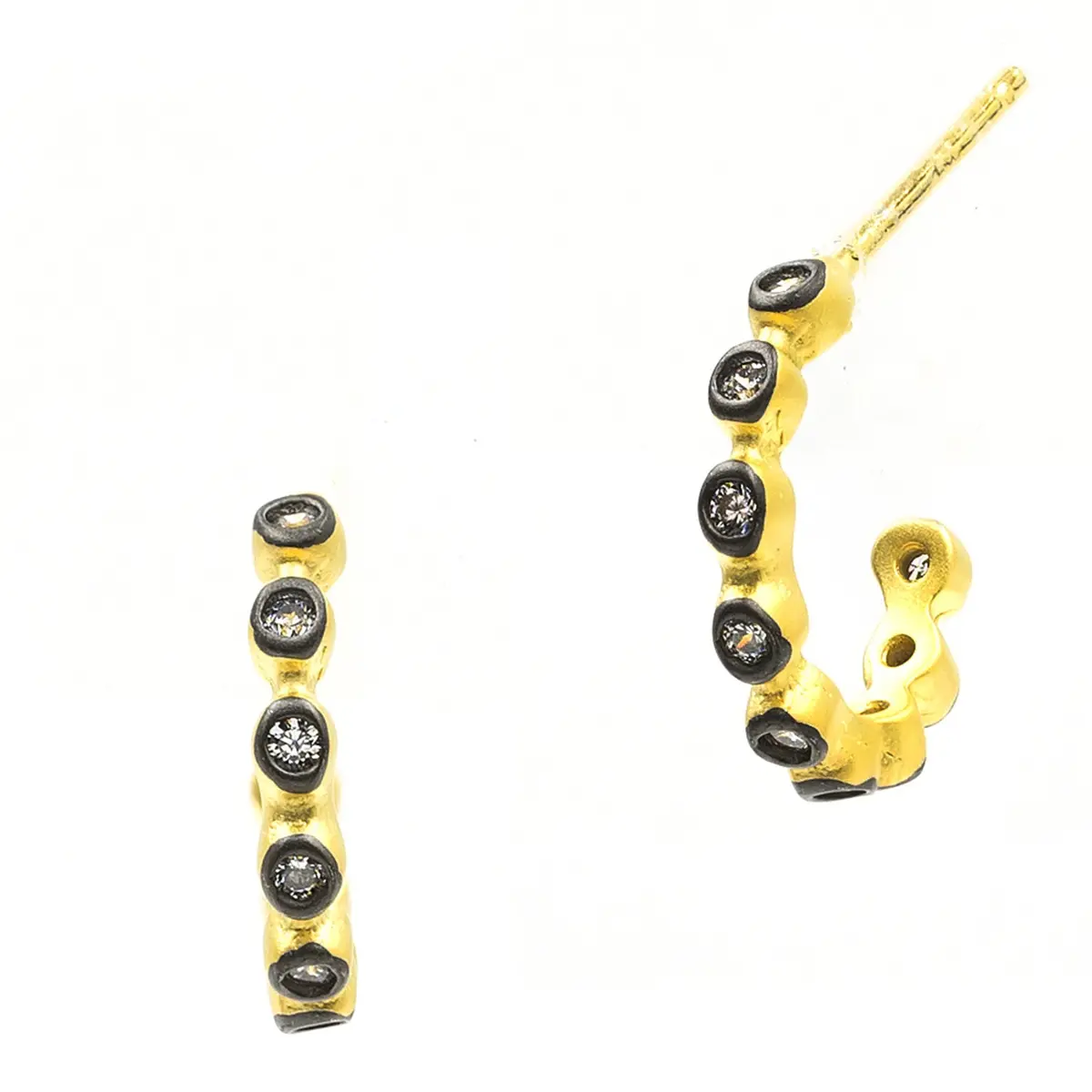 Frieda Rothman Bezel Ear Huggie Earrings 1