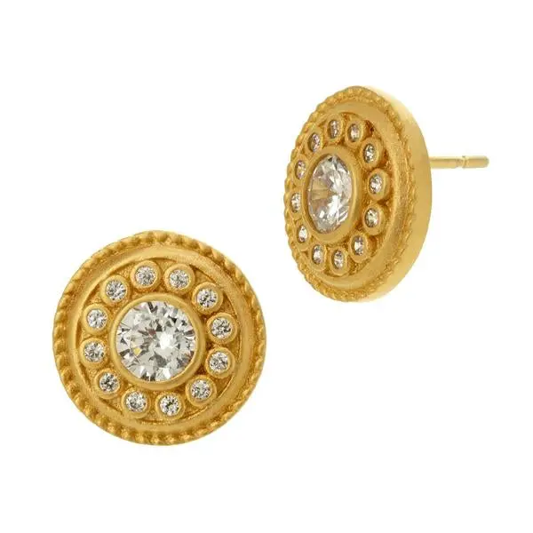 Frieda Rothman Nautical Button Stud Earring 1
