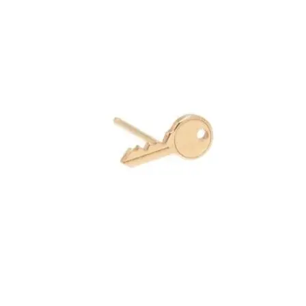 14K Yellow Gold Itty Bitty Key Stud Earrings 1
