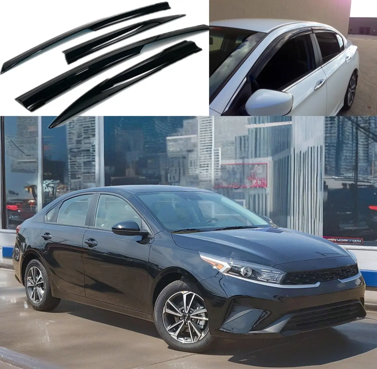 Fit 2019-2024 Forte Jdm 3D Mugen Style Window Visors 1