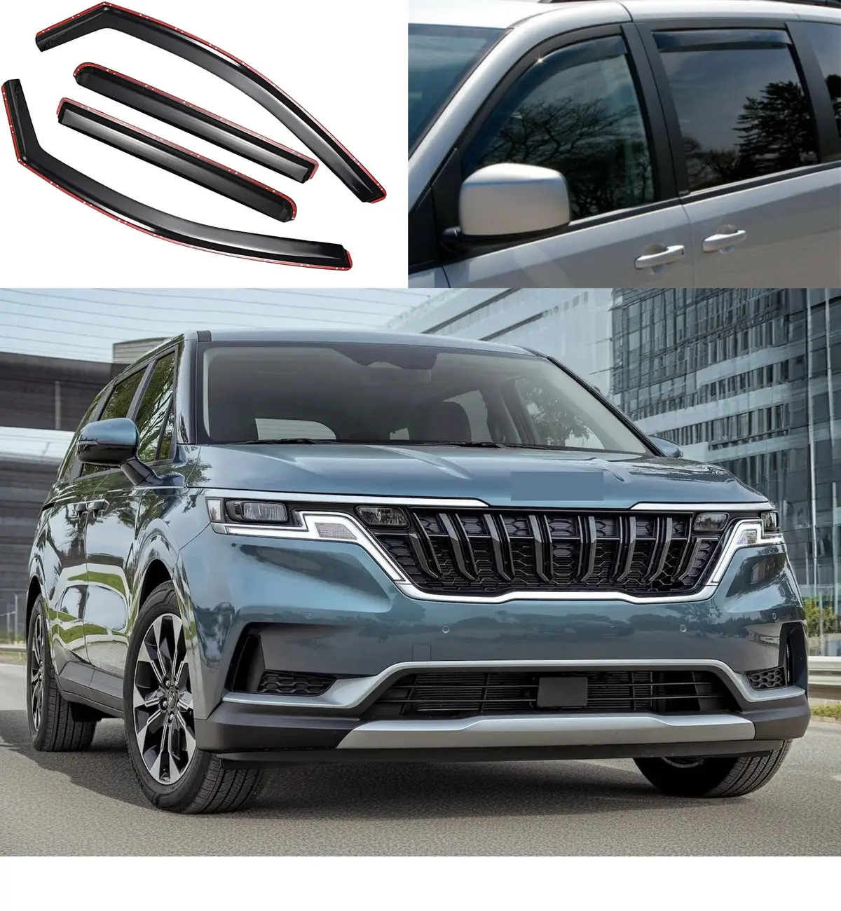 In-Channel Window Visors Rain Sun Guard Shade Deflector For 2022-2025 Carnival 1