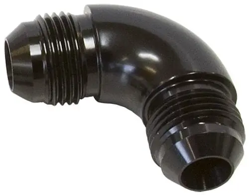 90-Degree Black Anodized An Union – -4An Full-Flow Swivel Fitting 1