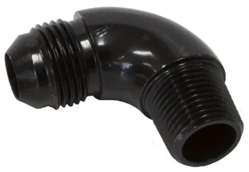 90-Degree Npt-To-An Full-Flow Adapter – 3/8" Npt To -10An Black Anodized 1