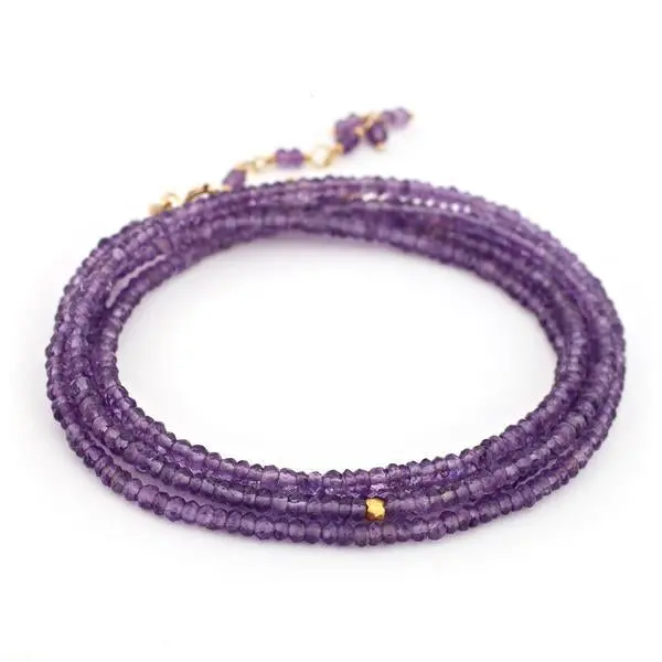 Amethyst Beaded Wrap Bracelet 1