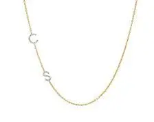 14K Yellow Gold Asymmetrical C & S Necklace 1