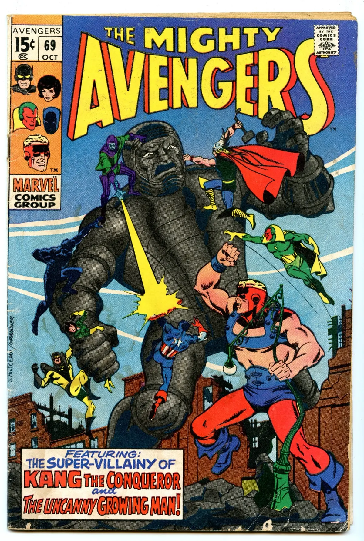 Avengers 69 (Oct 1969) Gd/Vg (3.0) - 1St Appearance Squadron Sinister 1