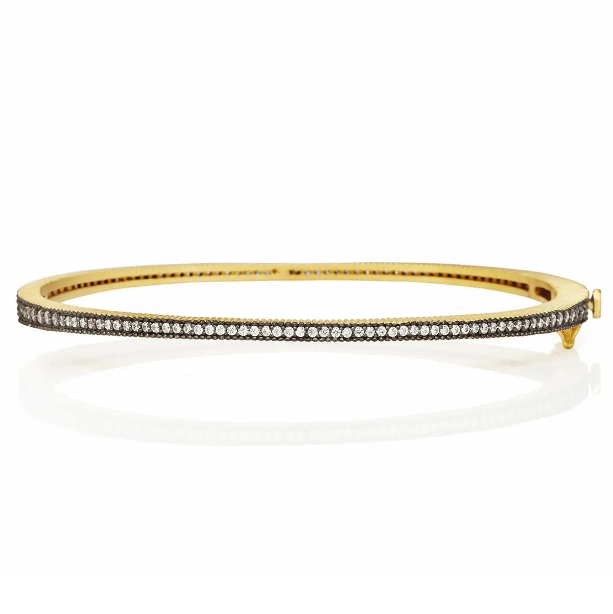 Frieda Rothman Signature Thin Pavé Hinge Bangle 1