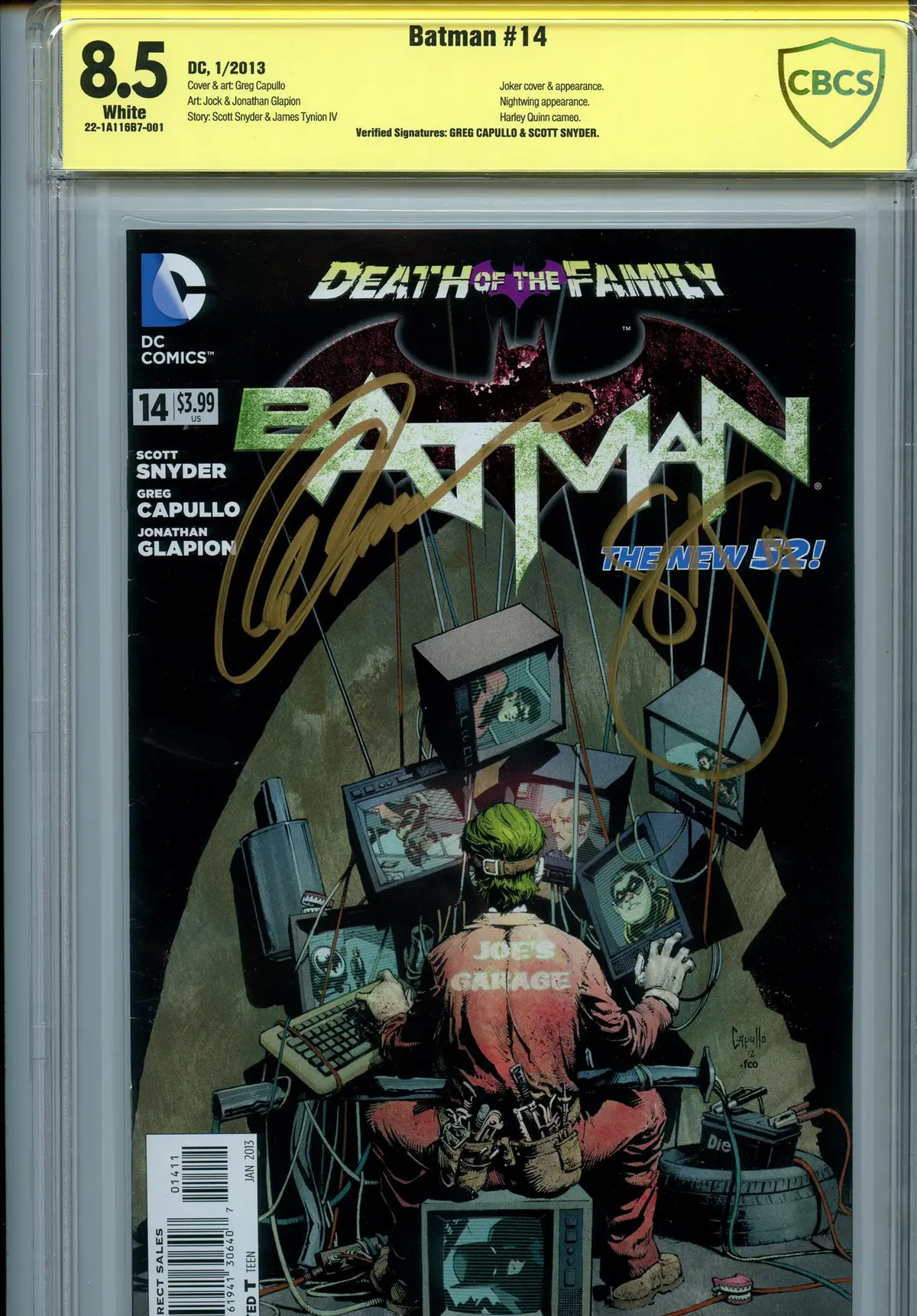 Batman V2 14 (Jan 2013) Cbcs (8.5) - Signed By Capullo & Snyder 1