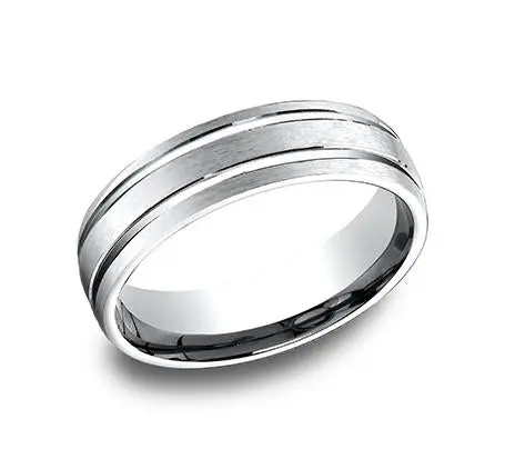 14K White Gold 6Mm Satin Finish Wedding Band Size 10 1