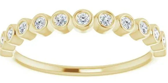 14K Yellow Gold Bezel Set Wedding Band 1