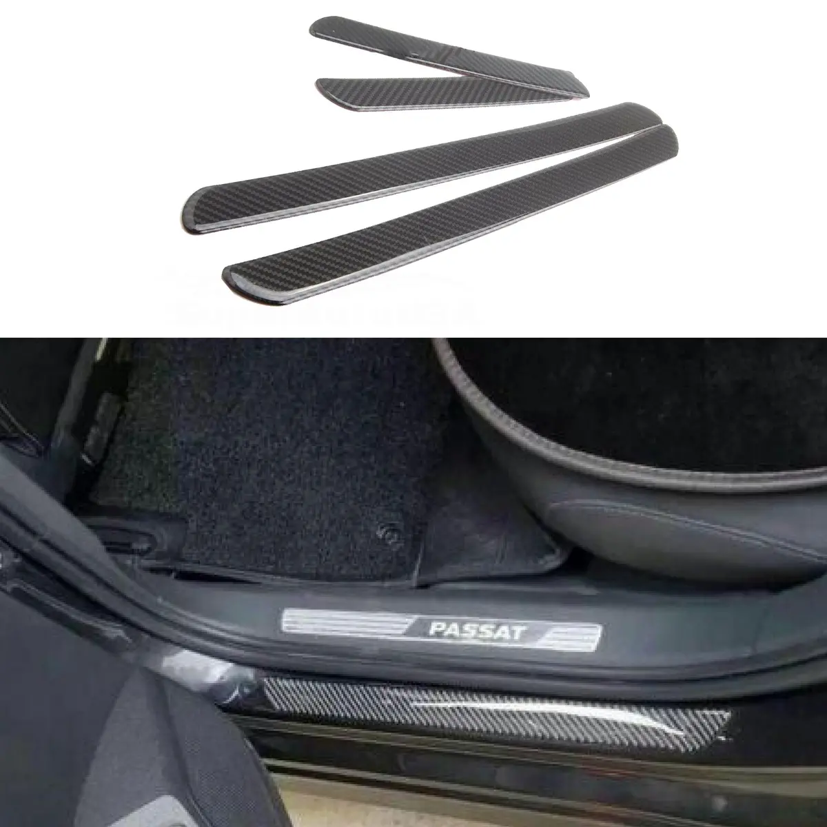 Fit Bmw X M Scuff Plate Door Sill Panel Step Protector Kit (Carbon Fiber Print) 1