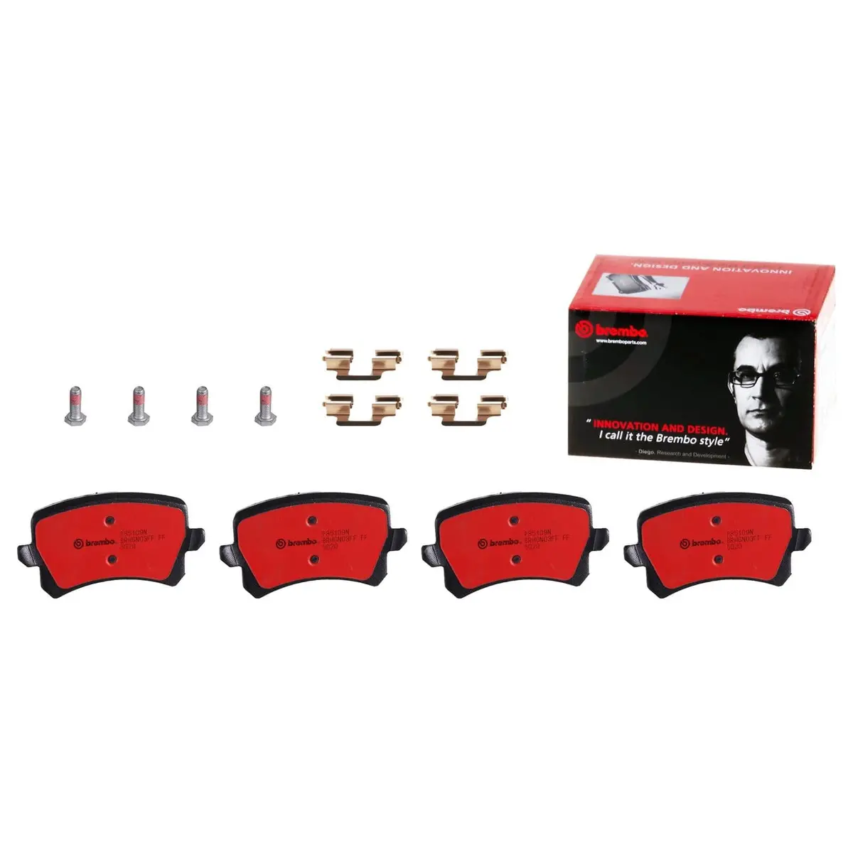 Brembo P85109N Nao Ceramic Brake Pads For Quiet, Low-Dust Stopping Power 1