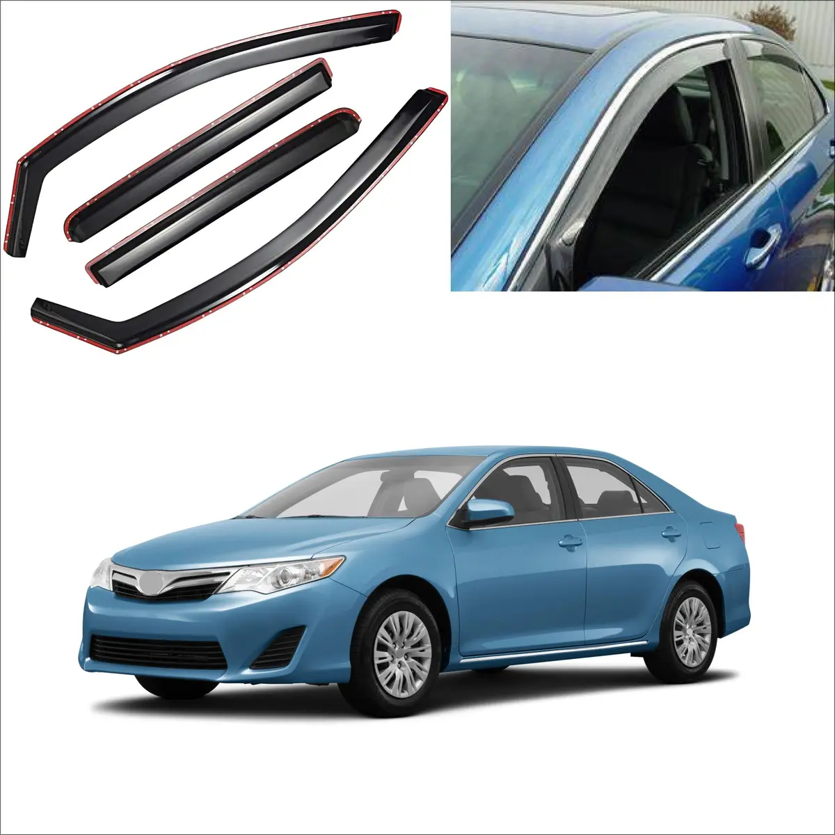Fits Toyota Camry 2012-2014 In-Channel Vent Window Visors Rain Guard Deflector 1