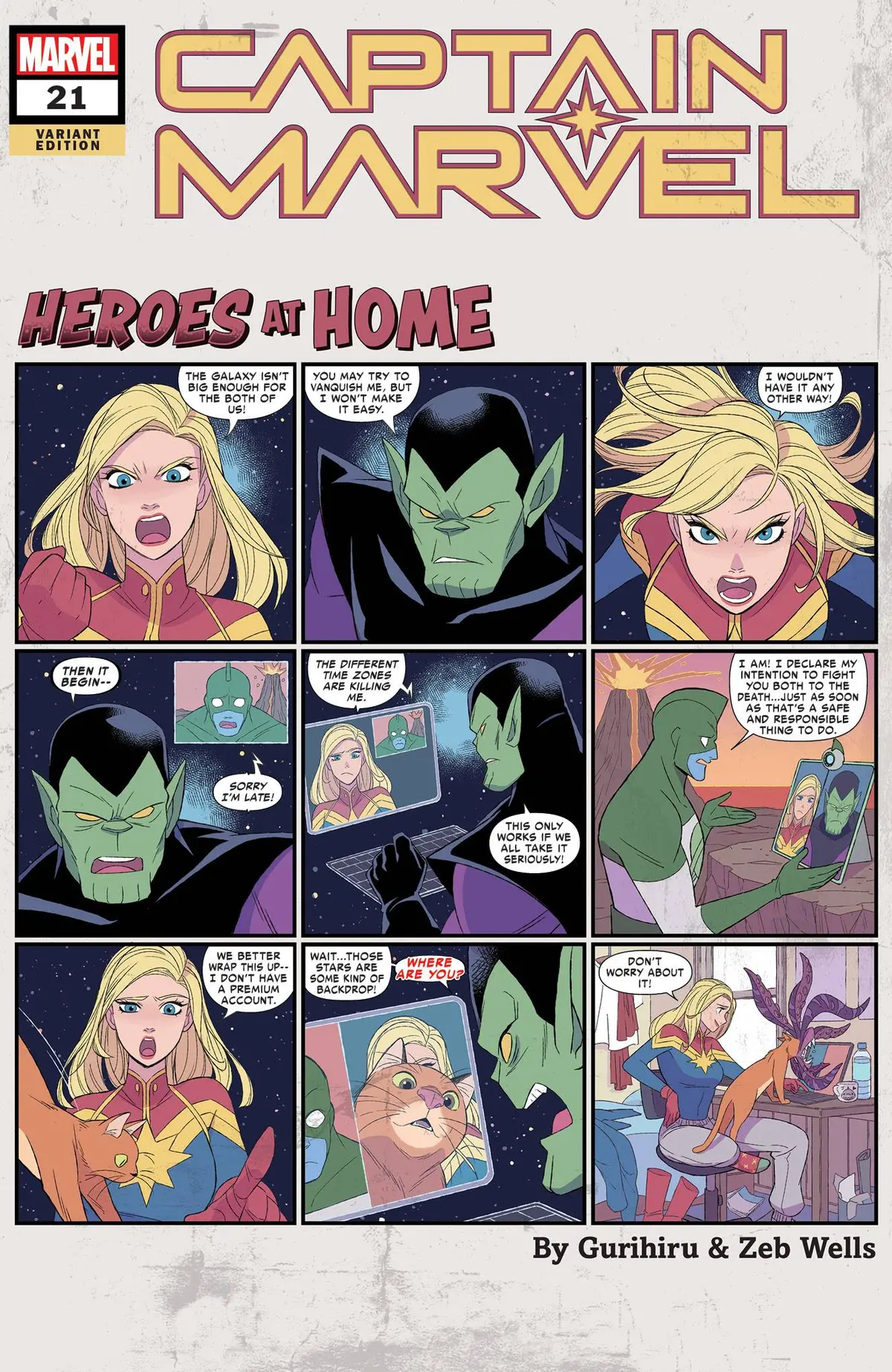 Captain Marvel #21 Gurihiru Heroes At Home Var 1