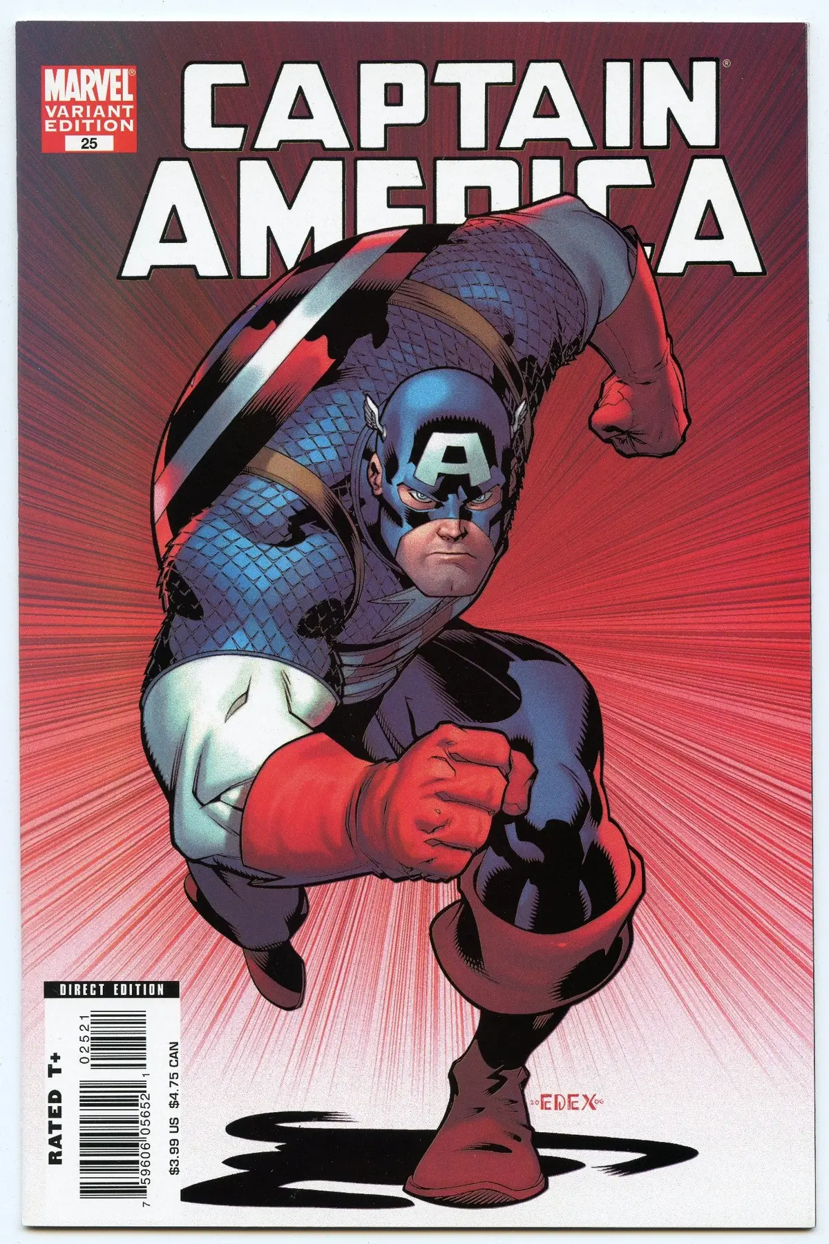 Captain America 25 (Apr 2007) Nm- (9.2) - Ed Mcguinness Variant Cover 1