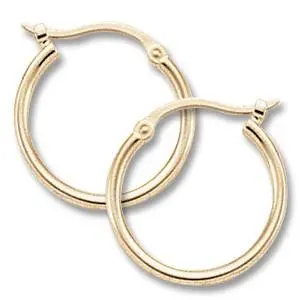 14K Yellow Gold Tube 1.5X15mm Hoop Earrings 1