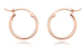 14K Rose Gold 1.5X12mm Hoop Earrings 1
