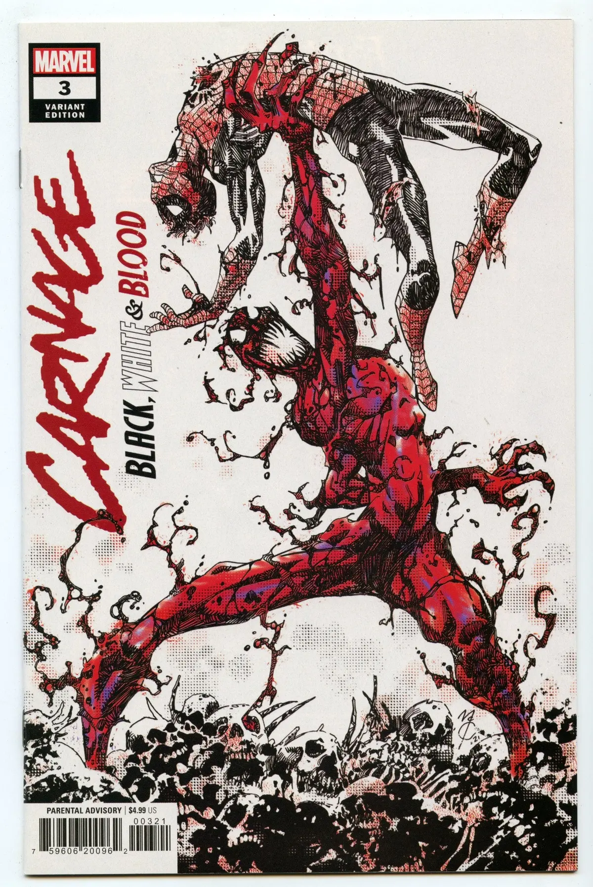 Carnage: Black, White & Blood 3 (Jul 2021) Nm- (9.2) - John Mcrea Variant Cover 1