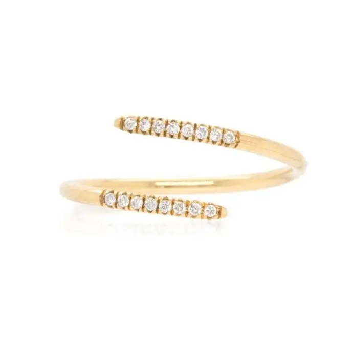 14K Yellow Gold Diamond Bypass Ring 1